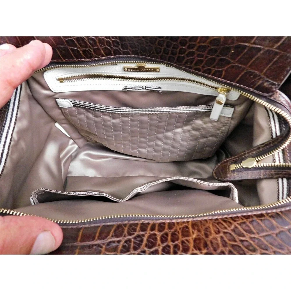 Henri‎ Bendel Snake Embossed Leather Satchel Bag